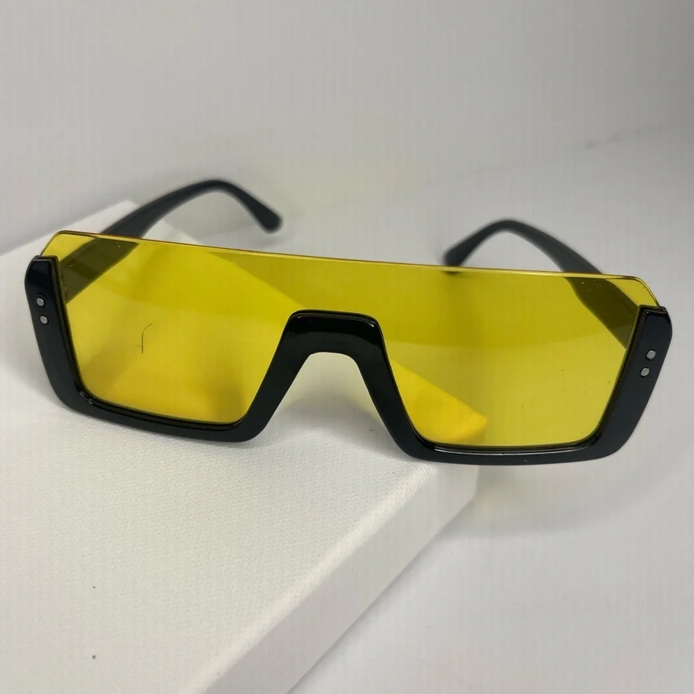Yellow Lens Black Frame Sunglasses